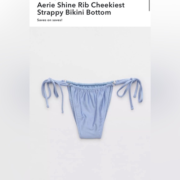 Aerie Shine Ribbed Bikini Bottoms - Picture 1 of 3